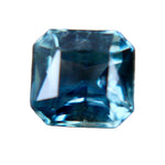 1.02ct natural green sapphire, emerald cut 5.58×5.26mm, Ceylon – face-up