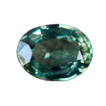 Natural green sapphire 0.56ct oval cut from Madagascar, untreated faceted gemstone