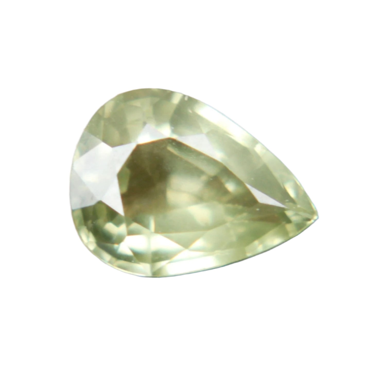 0.71 carat pear cut natural green sapphire from Ceylon, unheated and untreated with VS clarity – ethical loose gemstone for fine custom jewelry