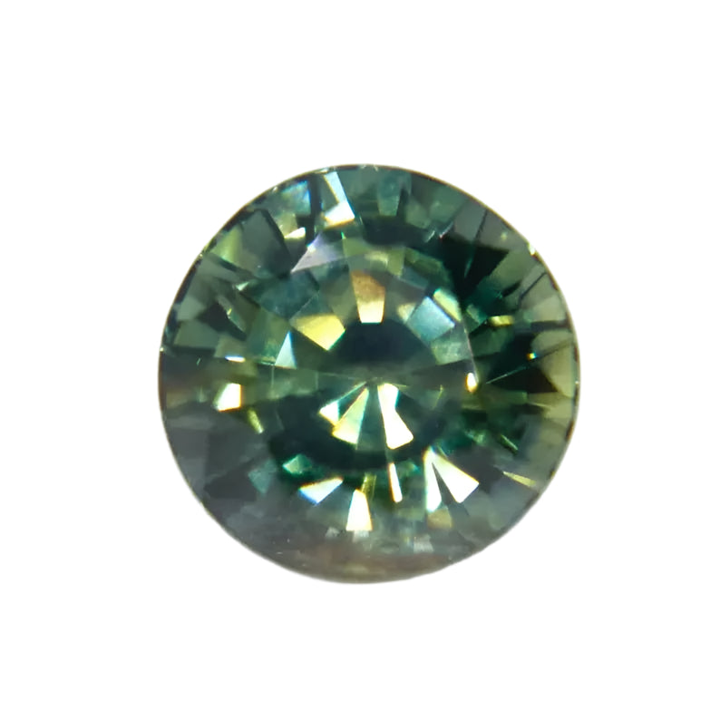 1.08 carat natural green sapphire, round cut, unheated and eye clean clarity gemstone from Ceylon – ideal for jewelry making and gifts

