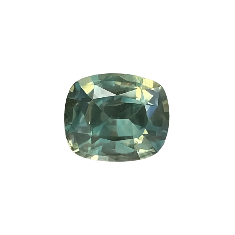 1.35 Carat Cushion Cut Natural Green Sapphire from Madagascar – VVS clarity heated gemstone from Sapphire Pal Australia