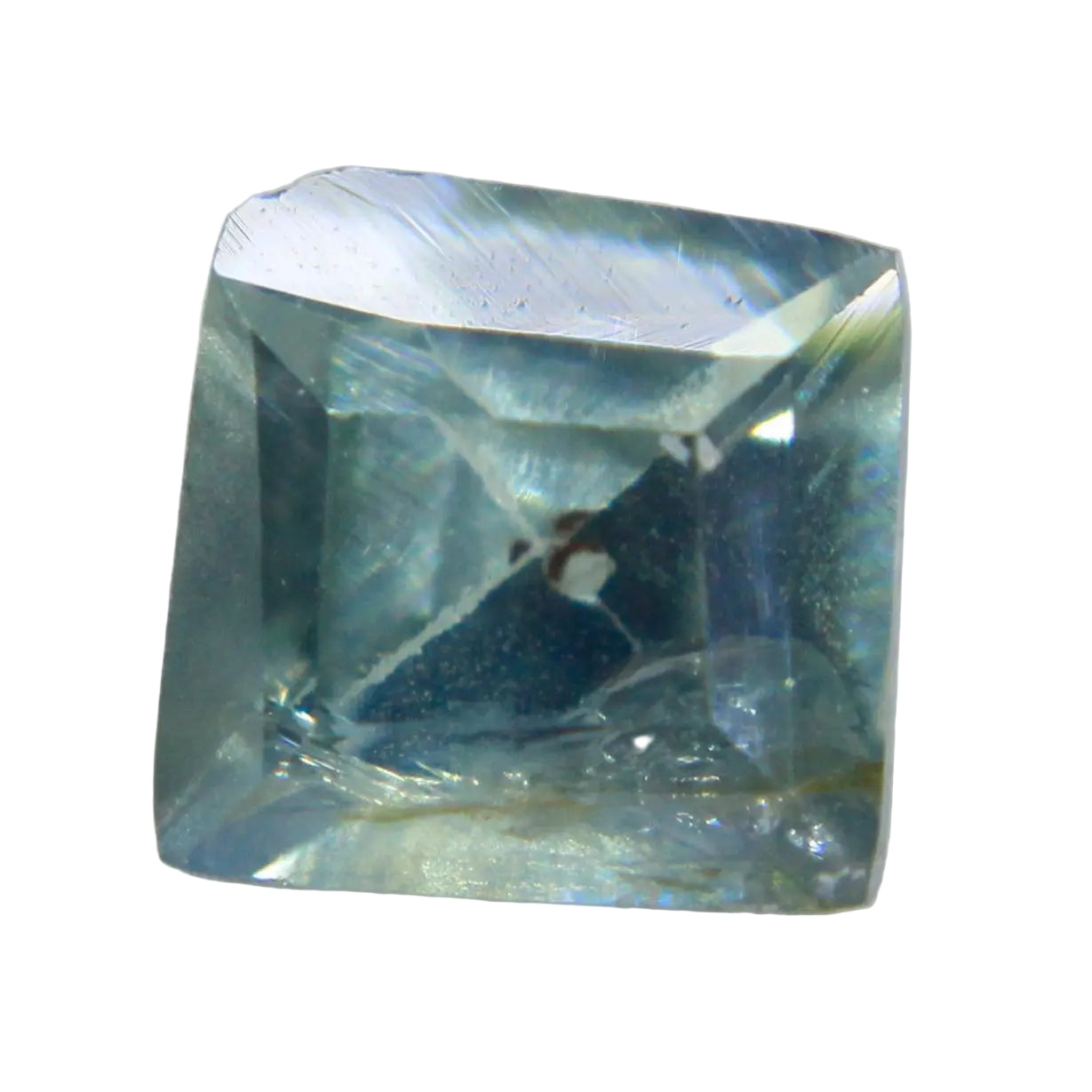 0.44 ct natural green sapphire, Madagascar origin, freeform 4.40 × 4.31 × 2.60 mm, I clarity, untreated
