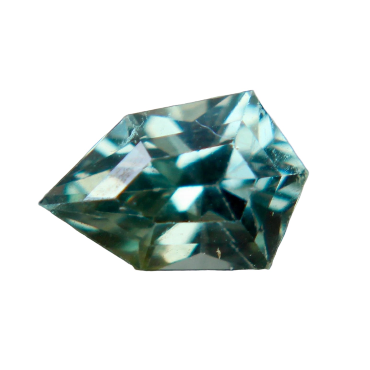 1.10 carat natural green sapphire, modified trillion cut, unheated, untreated, VS clarity gemstone – ethically sourced from Sri Lanka

