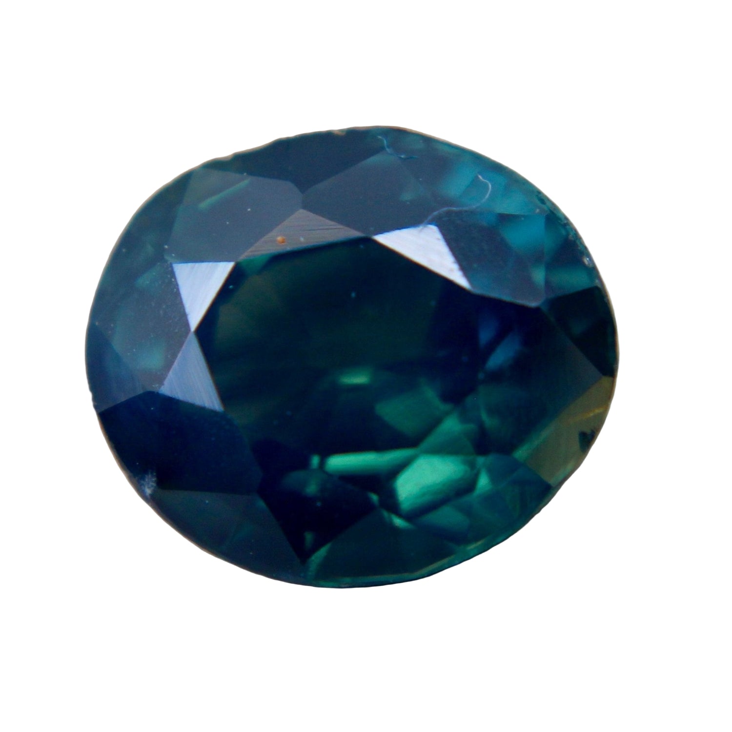 1.95ct natural green sapphire, oval 7.80×6.75mm – face-up view