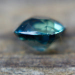 Square cushion-cut green sapphire with bright sparkle