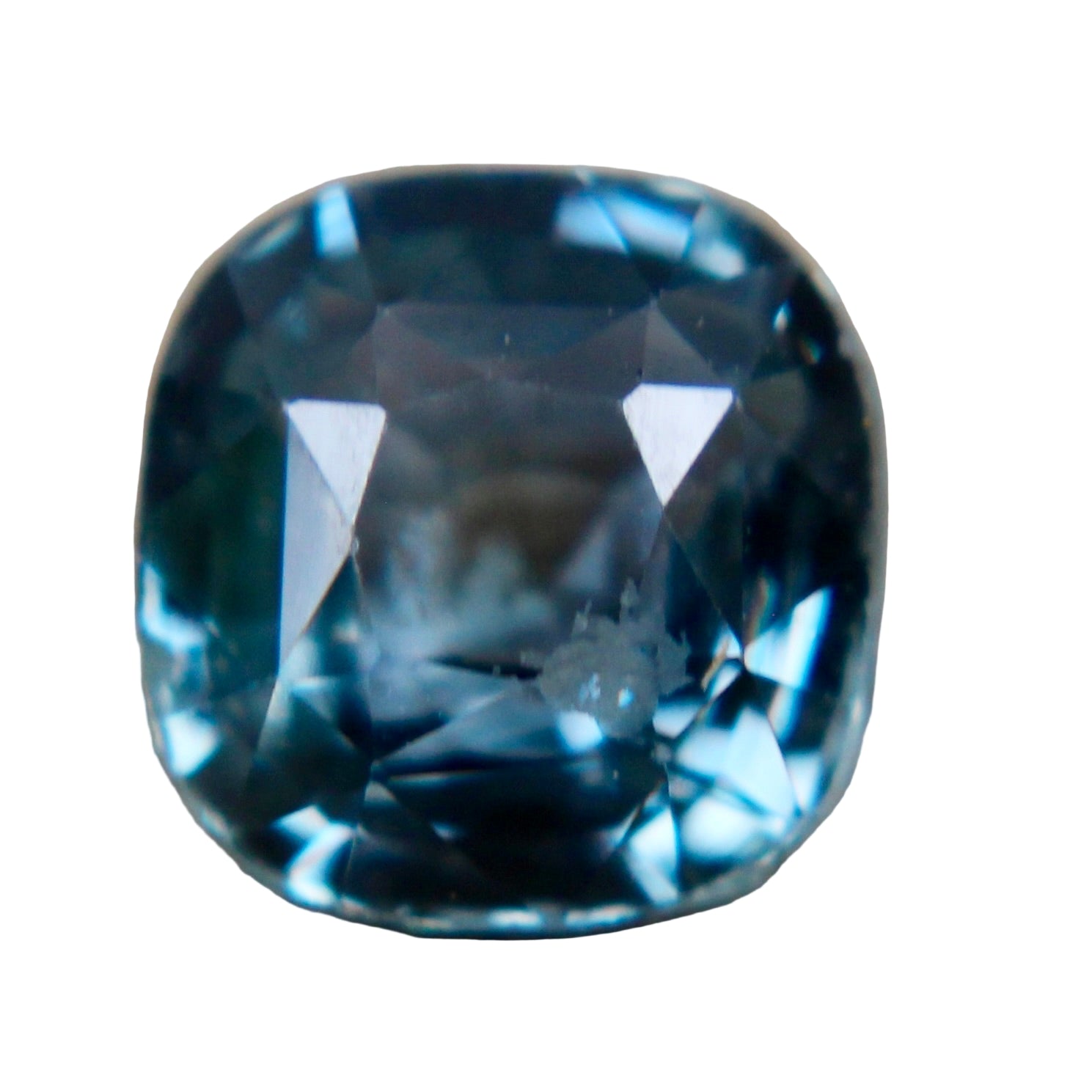1.12 ct Natural Greenish Blue Sapphire, Cushion Cut, unheated, eye-clean (5.45×5.30×3.60 mm) – Sapphire Pal