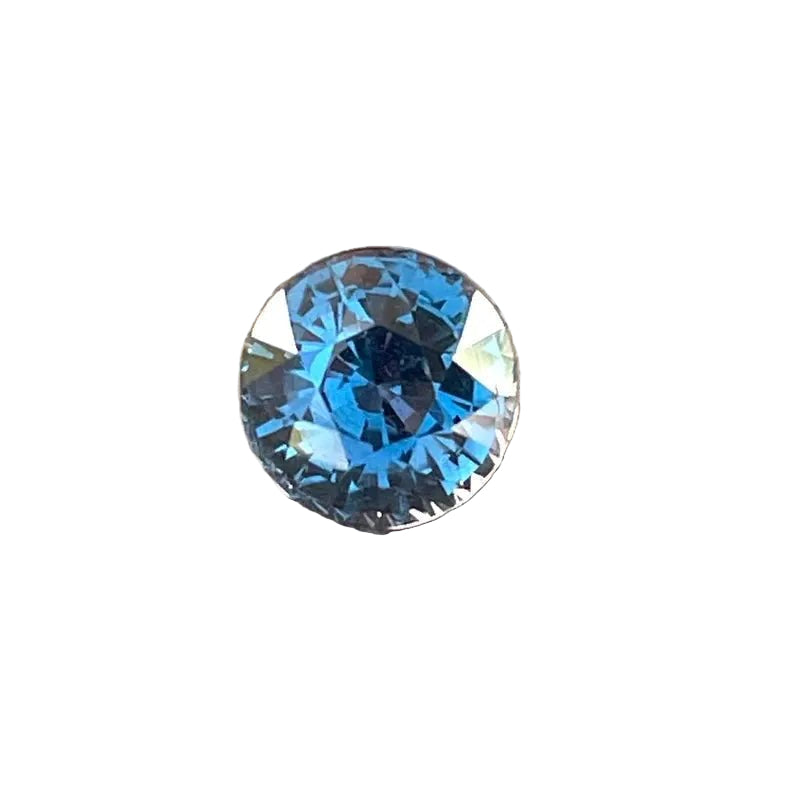 Round brilliant green-gray sapphire, eye clean clarity—loose gemstone for bespoke jewelry