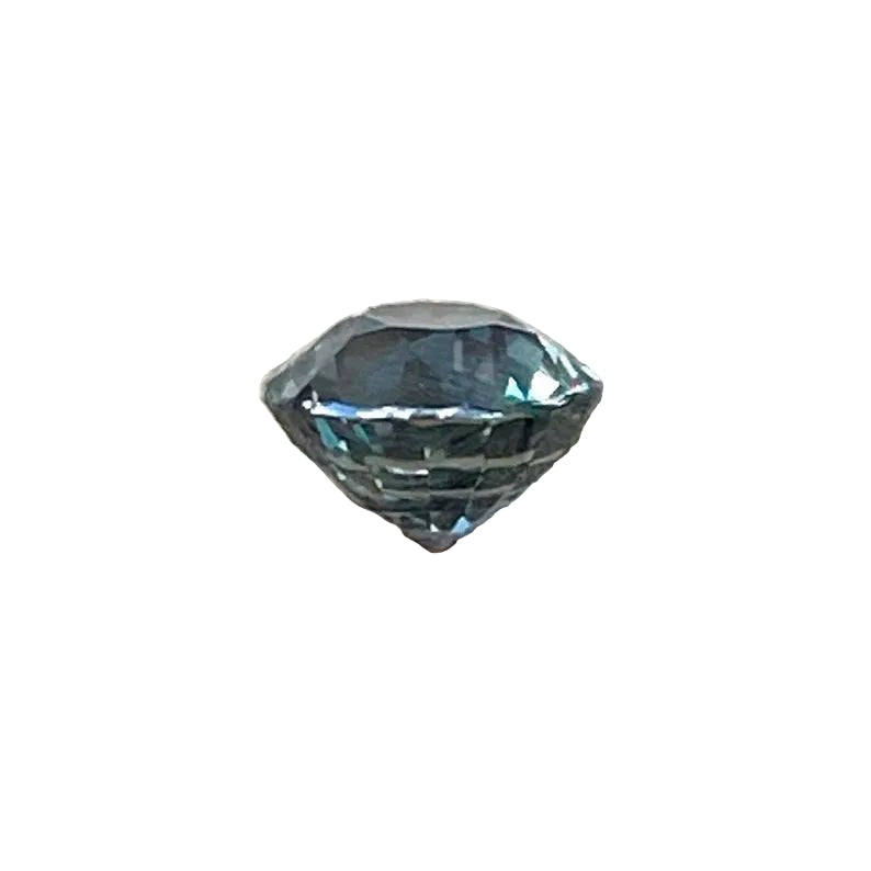 Rare color green-gray sapphire 6.20 mm round, 4.50 mm depth—fine jewelry stone