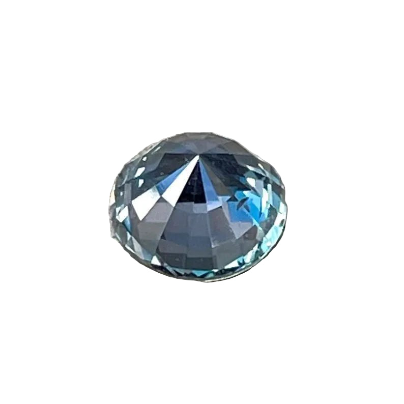 Untreated round sapphire with unique green-gray color, authenticity confirmed by Sapphire Pal Australia