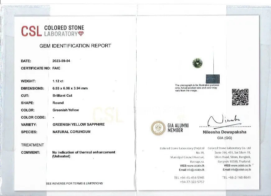 Natural Greenish Yellow Sapphire - Sapphirepal