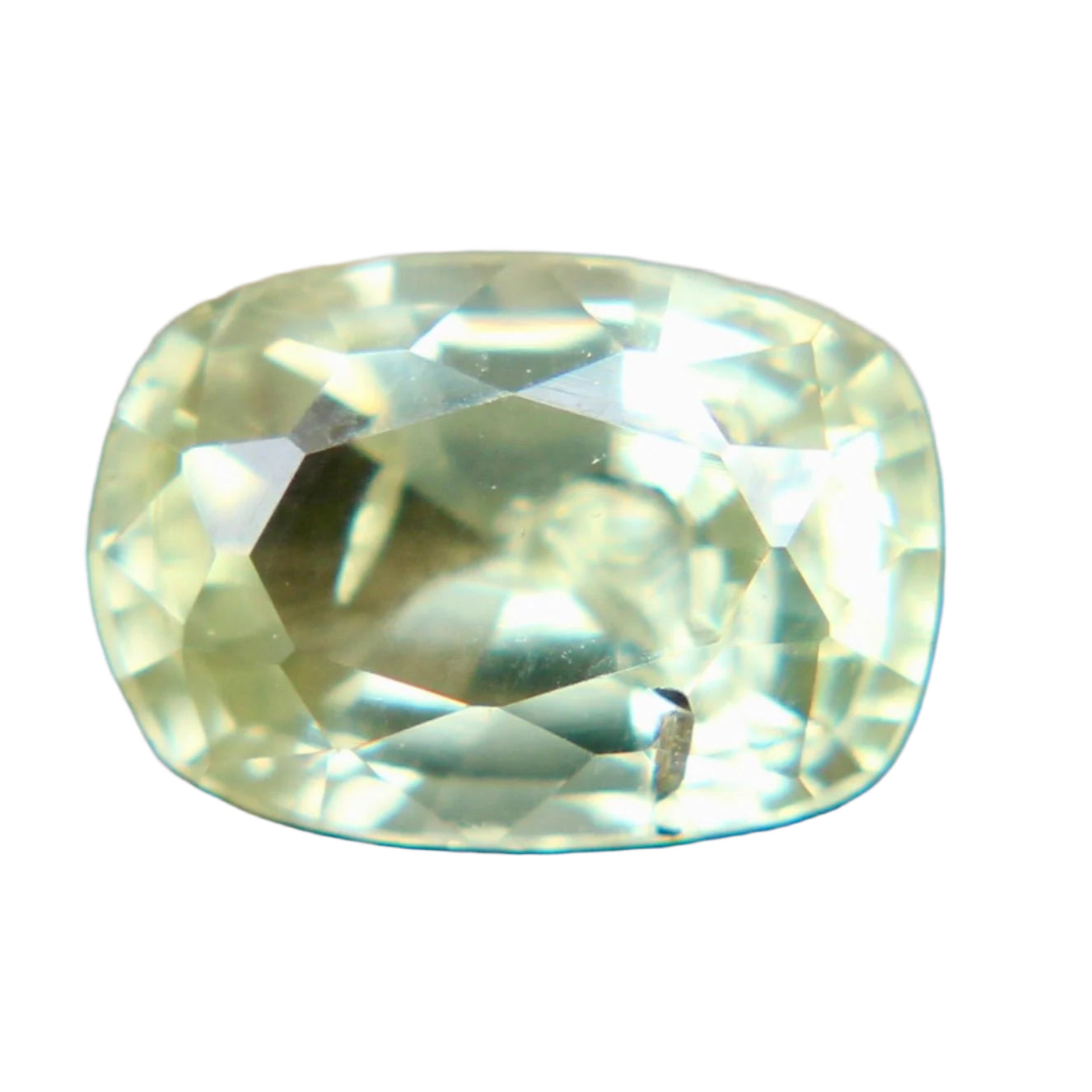 1.10 Carat Natural Lemon Sapphire – Cushion Cut Unheated Greenish Yellow Gemstone from Madagascar