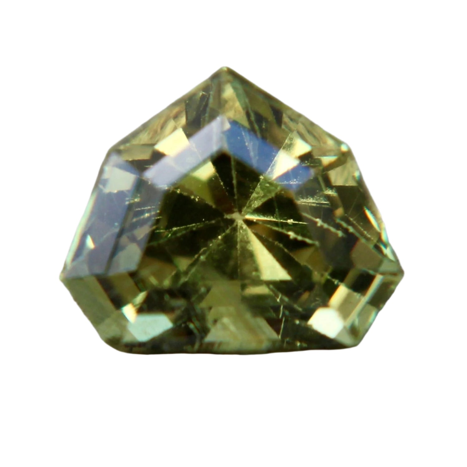 1.02ct Natural Greenish Yellow Sapphire – Modified Trillion Cut, Unheated, Loose Gemstone from Ceylon

