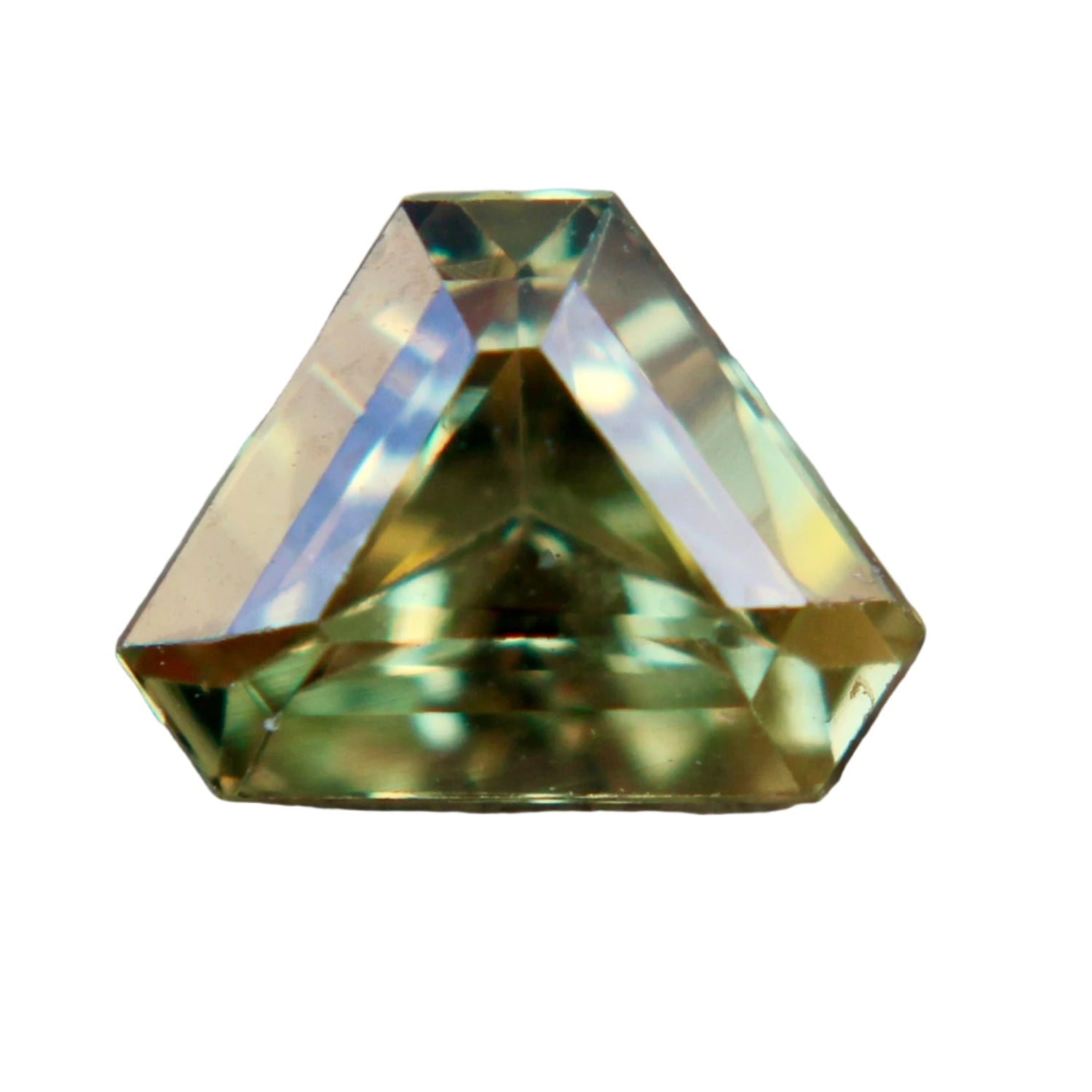 1.04ct Natural Greenish Yellow Sapphire – Barion Triangle Cut, Unheated, Eye Clean, from Ceylon