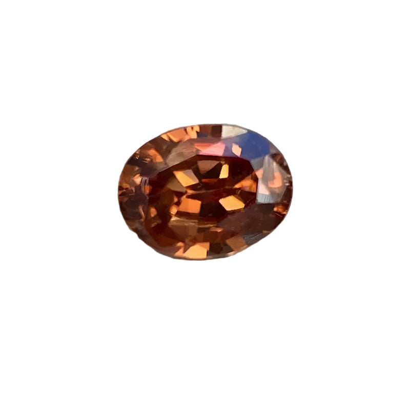 Natural Mahogany Zircon – 2.45 Carat Oval Cut Untreated Gemstone from Ceylon


