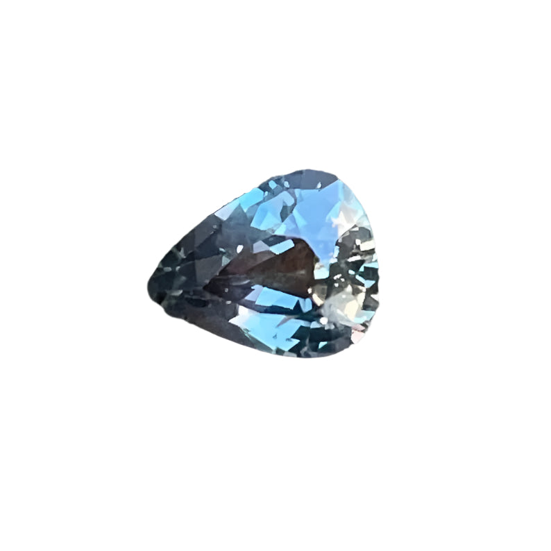 1.12 Carat Natural Mixed Colour Sapphire | Pear Cut | Purplish Green Unheated Gemstone

