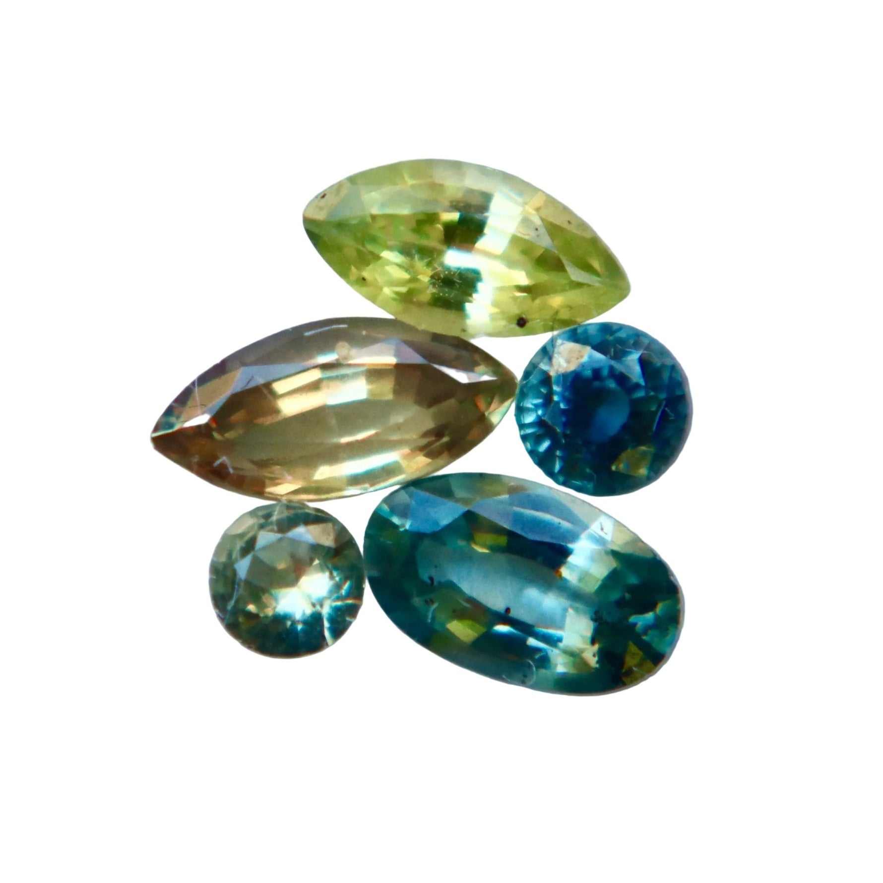 Natural Multi - Color Ceylon Sapphire Set – 0.80 Carat Unheated Loose Gemstones - Sapphirepal