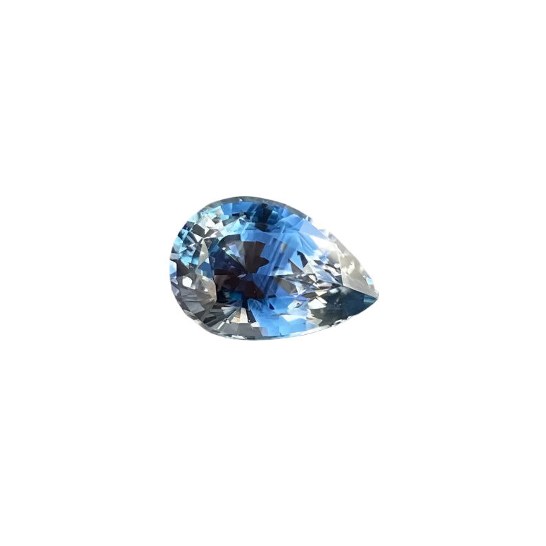 2.08 Carat Natural Multi-Coloured Sapphire – Blue Grey White Pear Cut Gemstone | Sapphire Pal