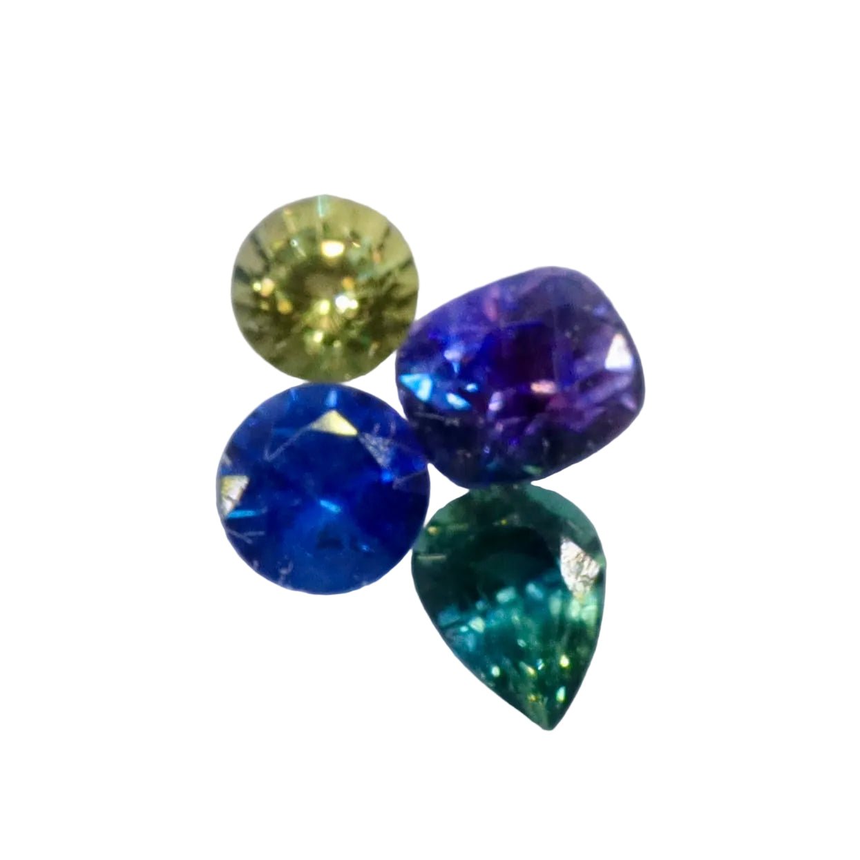 Natural Multi Sapphire Parcel 0.98 Carat Total Loose Yellow Purple Blue Green Sapphires - Sapphirepal