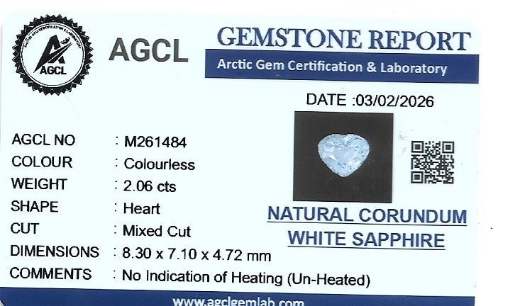 Natural Pale Blue Sapphire 2.06ct Heart Cut Unheated Ceylon Eye Clean Loose Sapphire - Sapphirepal