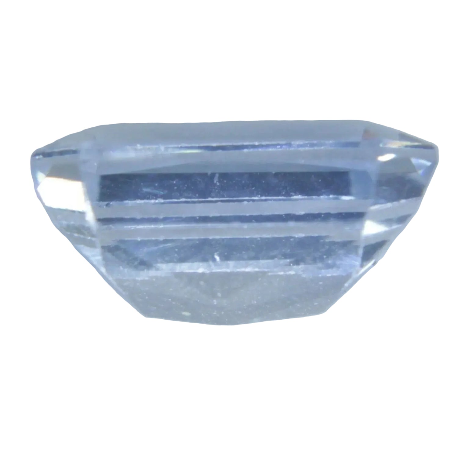 emerald cut pale blue sapphire 1.35 carat faceted step cut loose sapphire