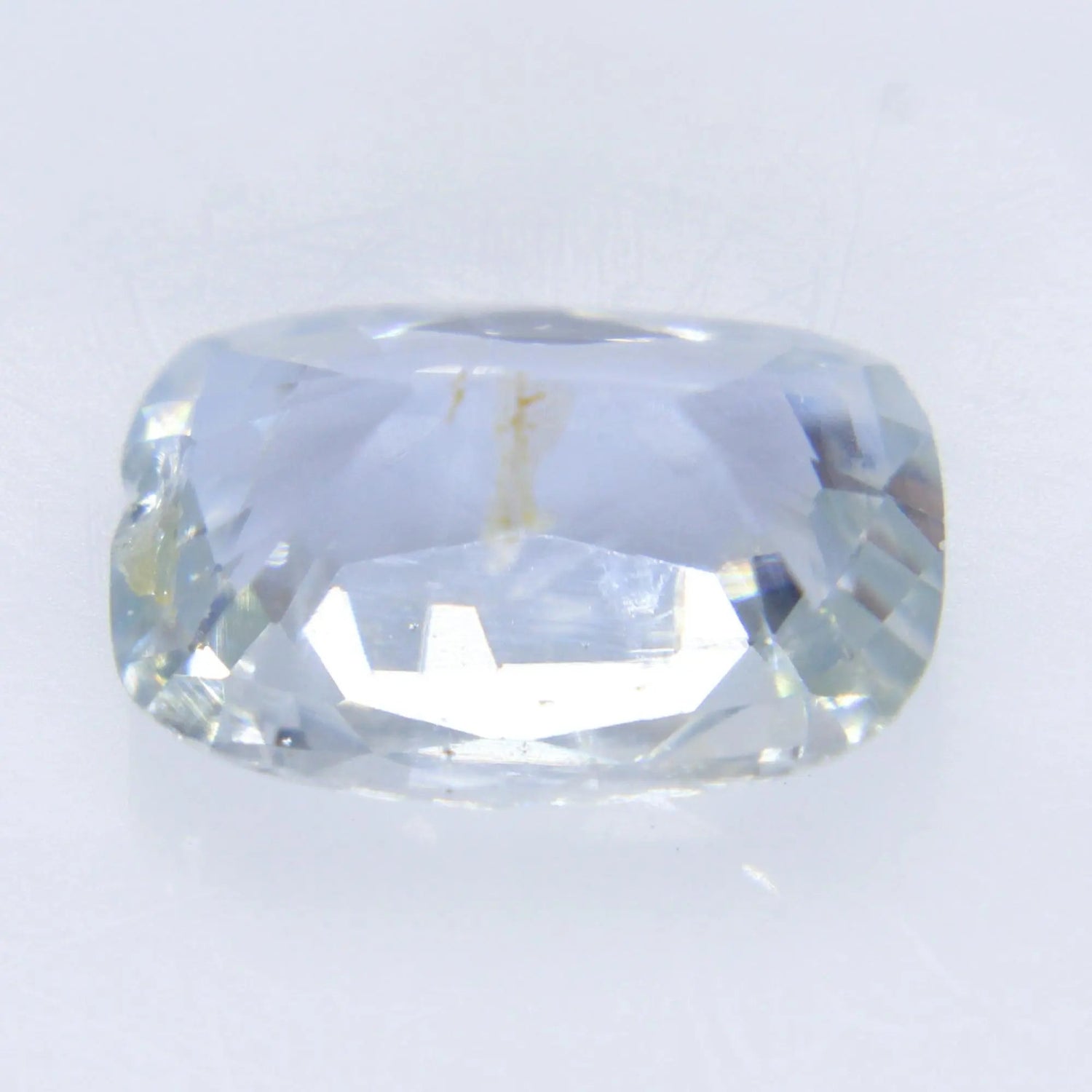 light blue Ceylon sapphire for engagement ring faceted cushion cut precious stone