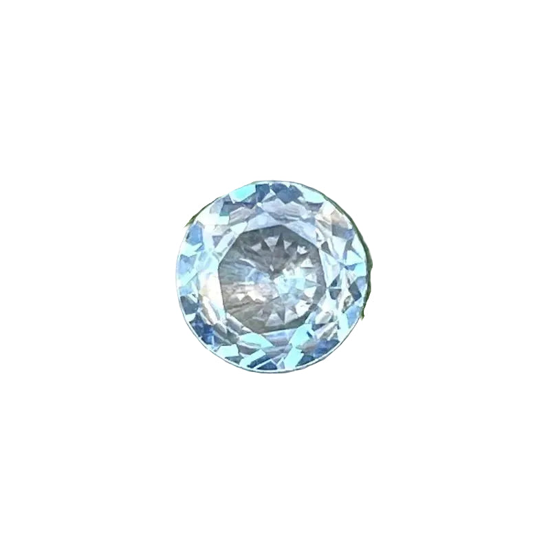 Natural pale blue sapphire 0.80 carat round cut unheated loose gemstone from Ceylon