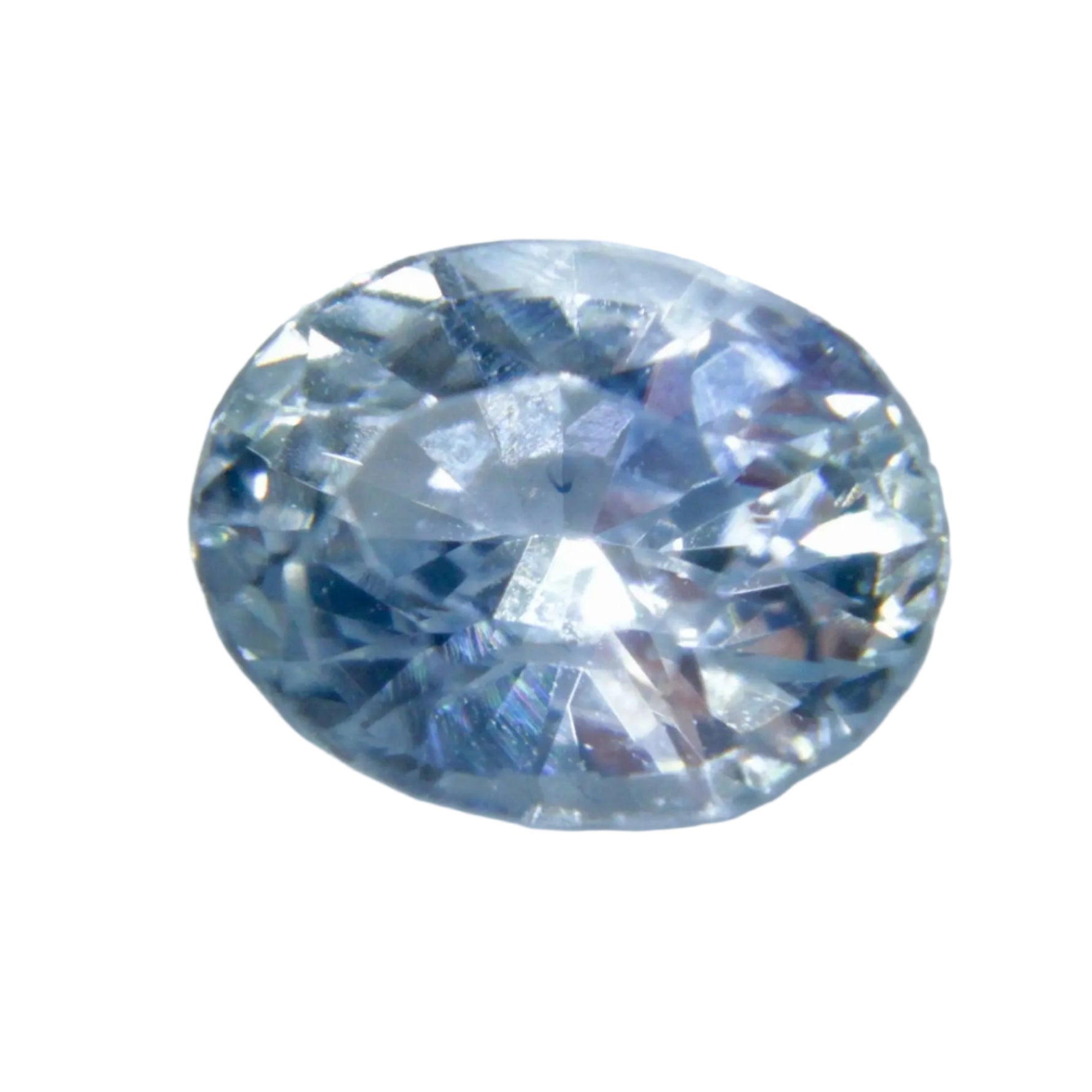 Natural Pale Blue Sapphire Loose Bi-Colour Oval Cut 2.07 Carat from Ceylon, Eye Clean Clarity, No Heat Treatments