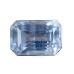 0.84 ct natural pale blue sapphire, Ceylon origin, emerald cut 6.00 × 4.18 × 3.10 mm, heated, I clarity