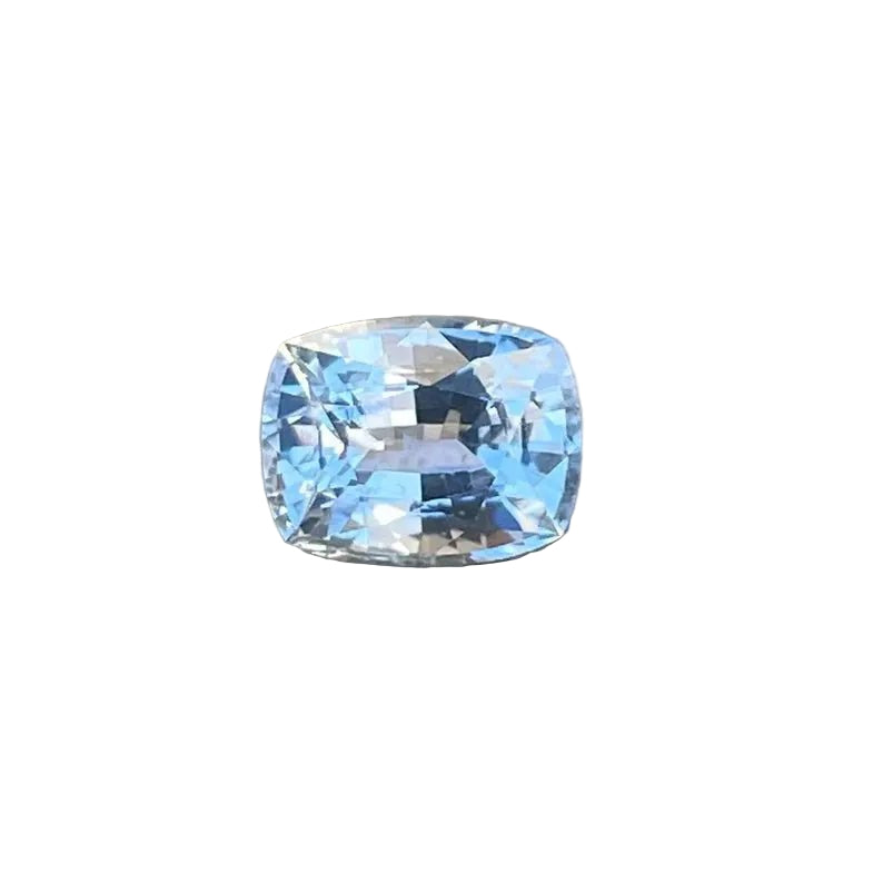 1.55ct natural pale blue sapphire cushion cut Ceylon gemstone