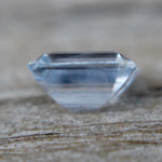 Ceylon pale blue sapphire measured on calipers at 6.00 × 4.18 mm