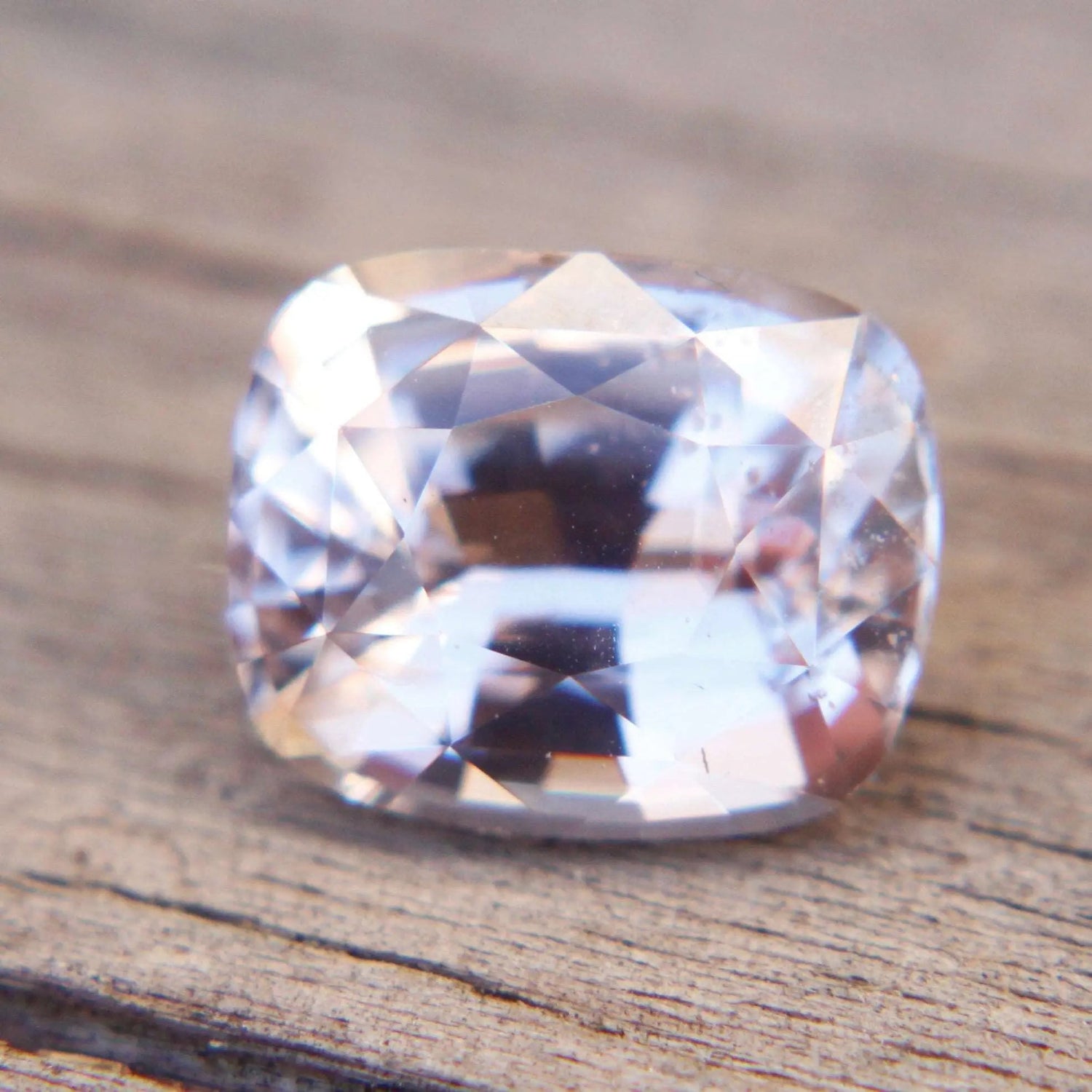 Natural Pale Pink Orange Sapphire – 2.69 Carat Cushion Cut | Untreated Gemstone - Sapphirepal