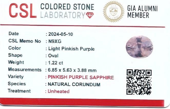 Natural Pale Pink Purple Sapphire - Sapphirepal