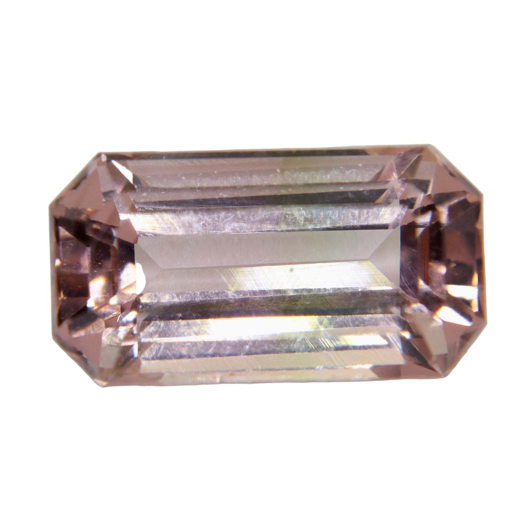 Natural pale pink tourmaline 4.35 carat emerald cut loose gemstone