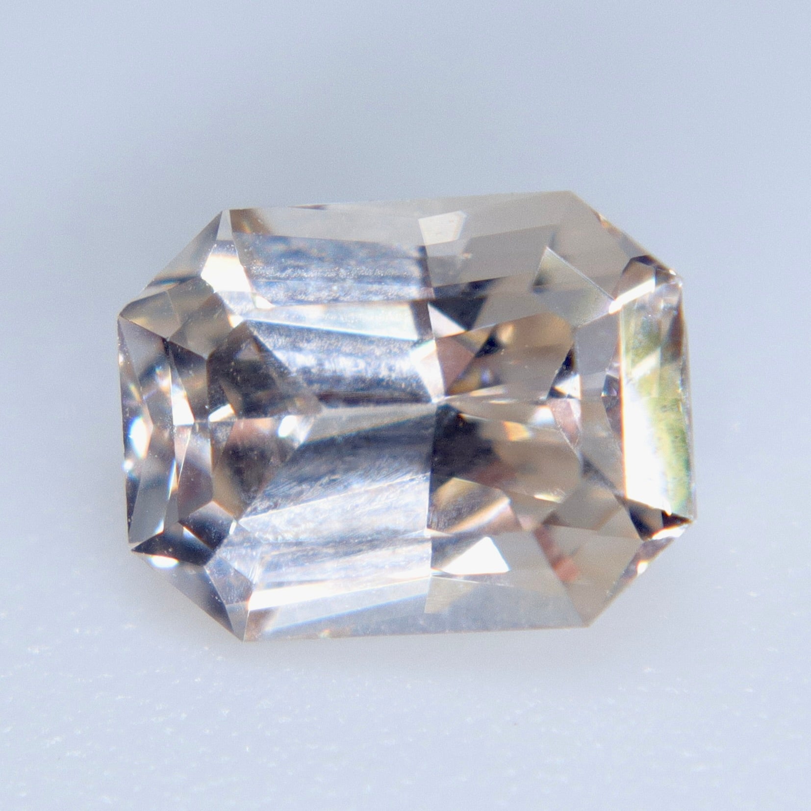 Natural Pale Soft Champagne Sapphire 1.37 Carat Emerald Cut from Ceylon - Sapphirepal
