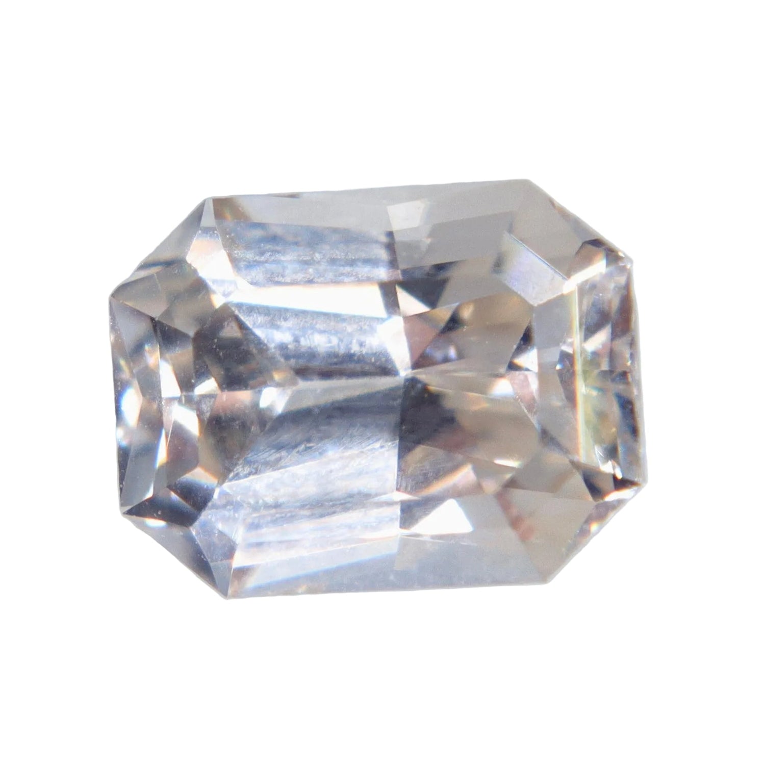 Natural Pale Soft Champagne Sapphire 1.37 Carat Emerald Cut from Ceylon - Sapphirepal