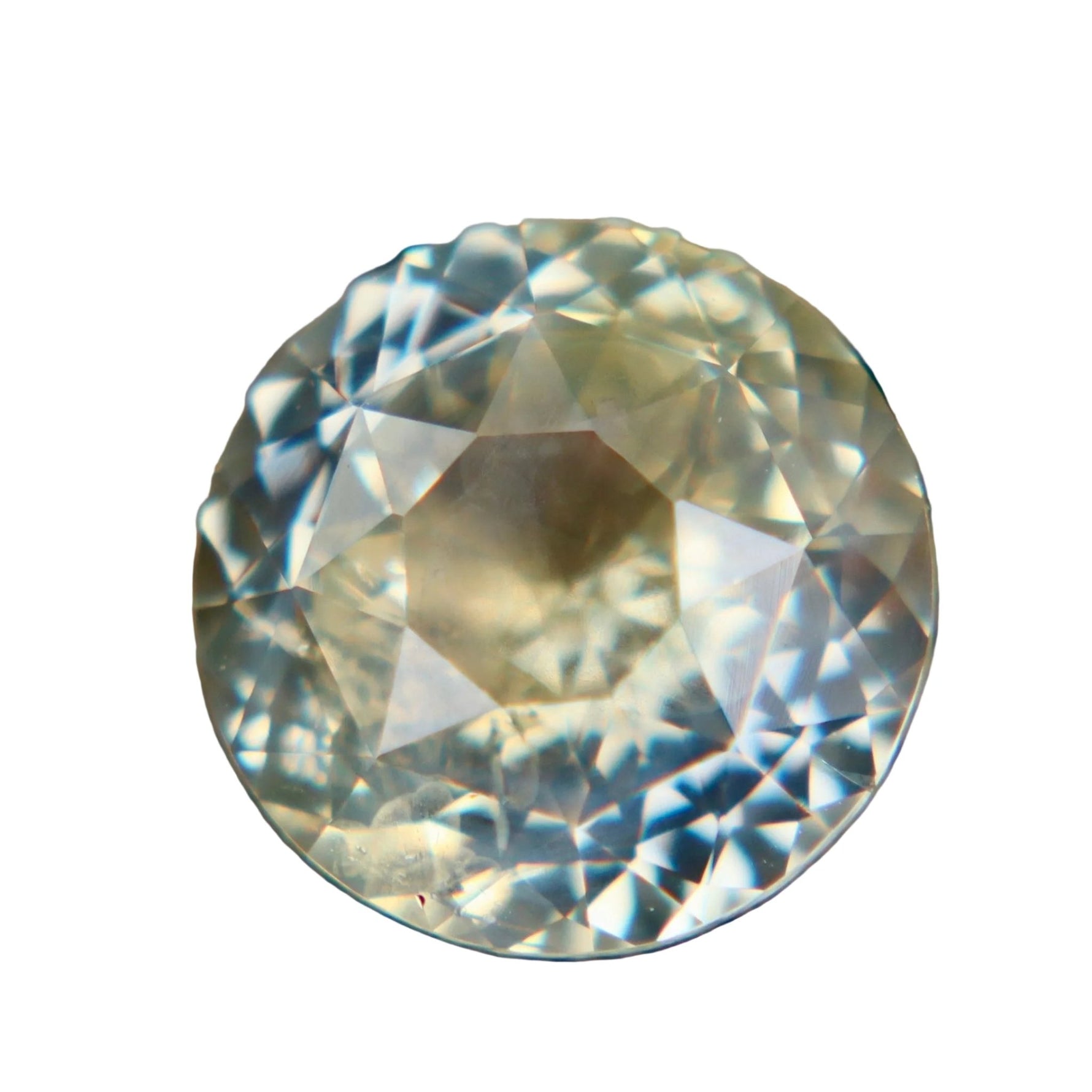 Natural Pale Yellow Blue Bi-Color Ceylon Sapphire 3.10 ct Round Cut Loose Gemstone - Sapphirepal