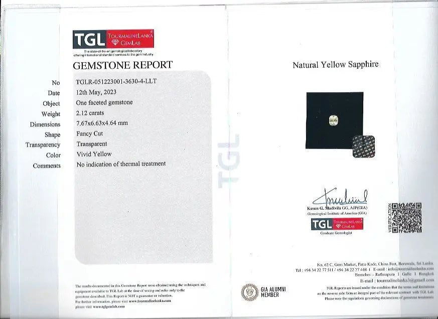 Natural Pale Yellow Sapphire – 2.12 Carat Cushion Cut | Ceylon Origin - Sapphirepal