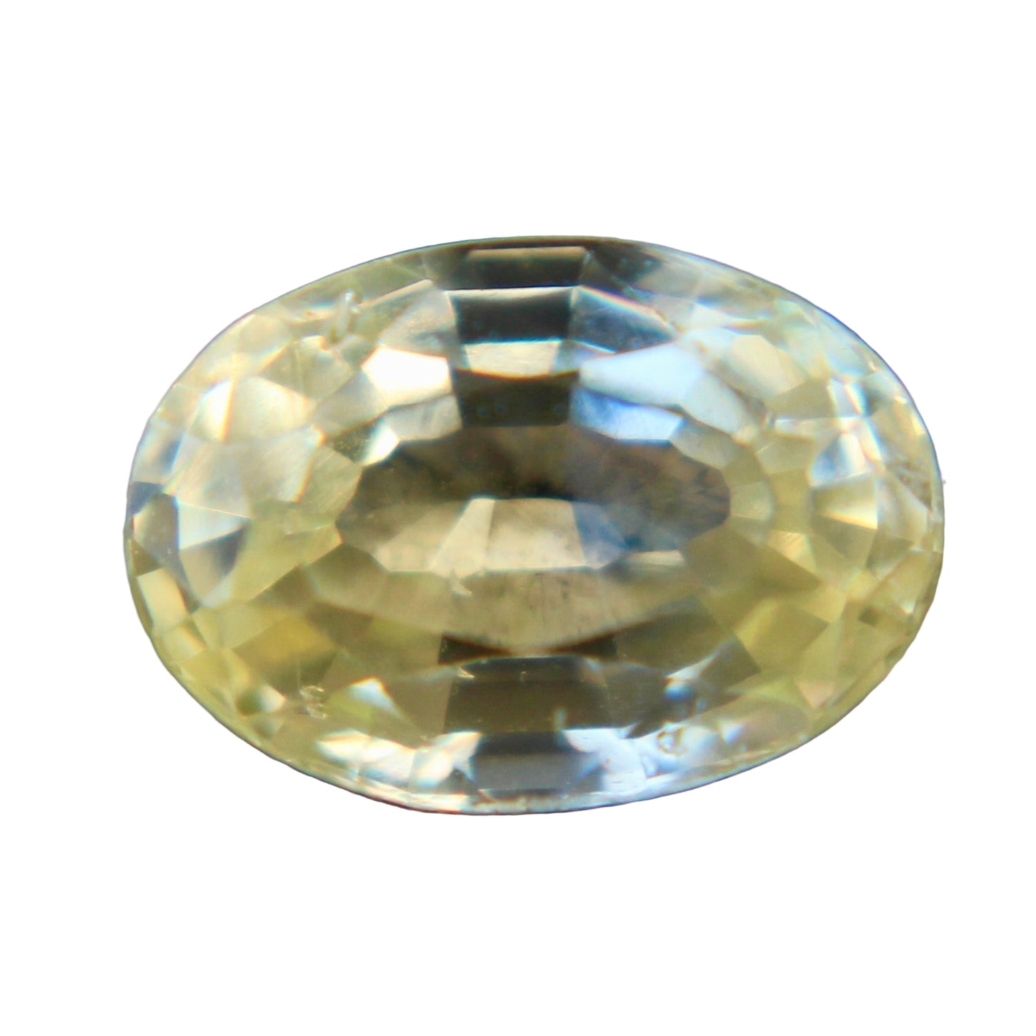1.15ct pale yellow sapphire, oval 7.03×4.95mm, Ceylon origin – face-up