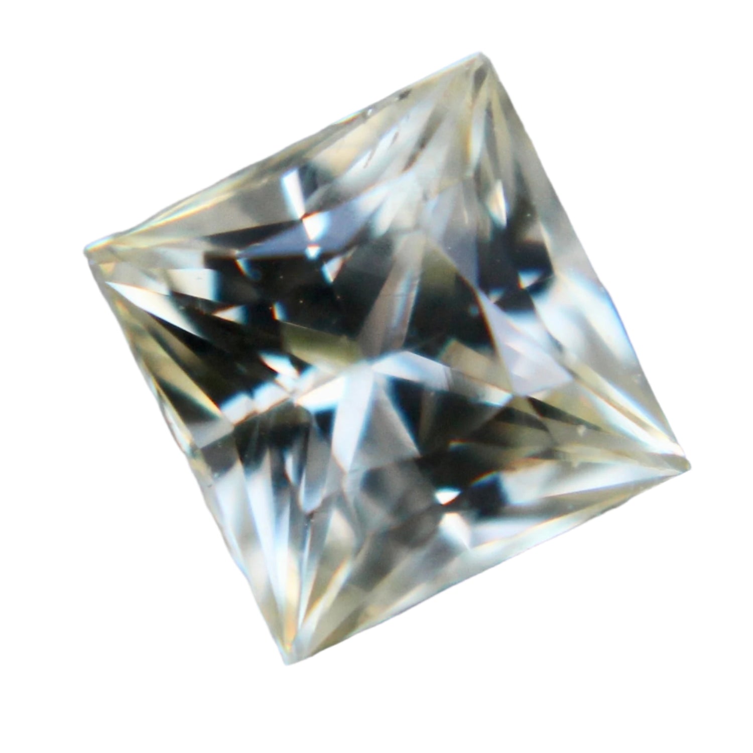 Natural Pale Yellow Sapphire - 1.00 Carat Princess Cut gemstone from Ceylon, unheated and eye clean