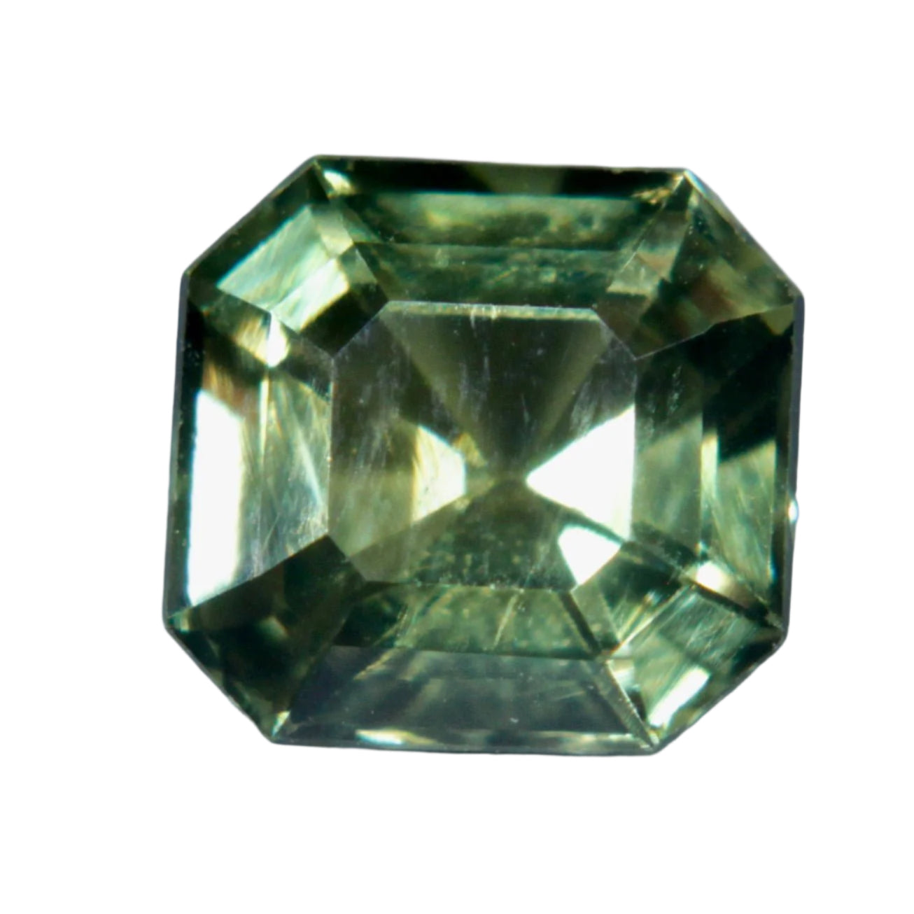 Natural Parti Sapphire – 0.87 Carat Asscher Cut | Green Yellow Gems - Sapphire pal