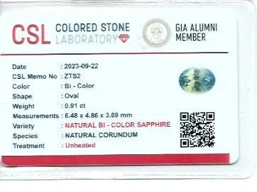 Natural Parti Sapphire – 0.91 Carat | Oval Cut | Unheated Gems - Sapphirepal
