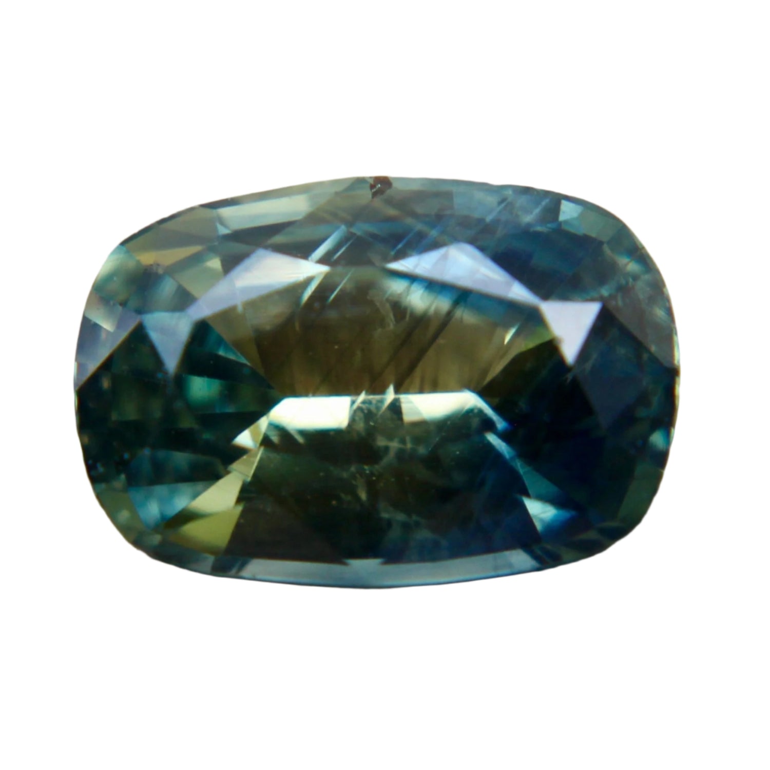 Natural Parti Sapphire – 1.06 Carat | Cushion Cut | Green Yellow Loose Gemstone - Sapphire pal