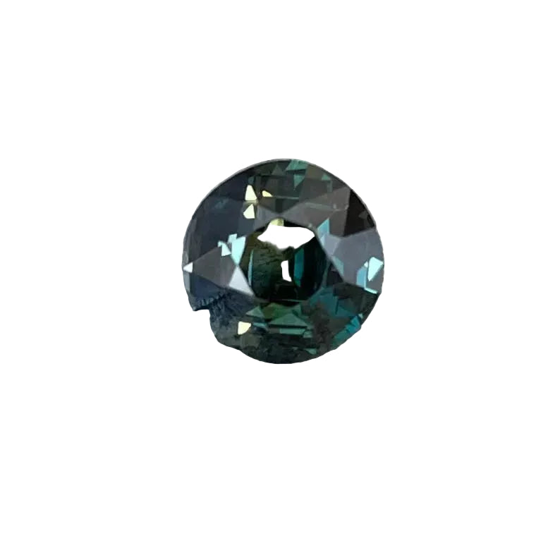 Natural parti sapphire 1.44 carat round cut unheated Ceylon loose gemstone