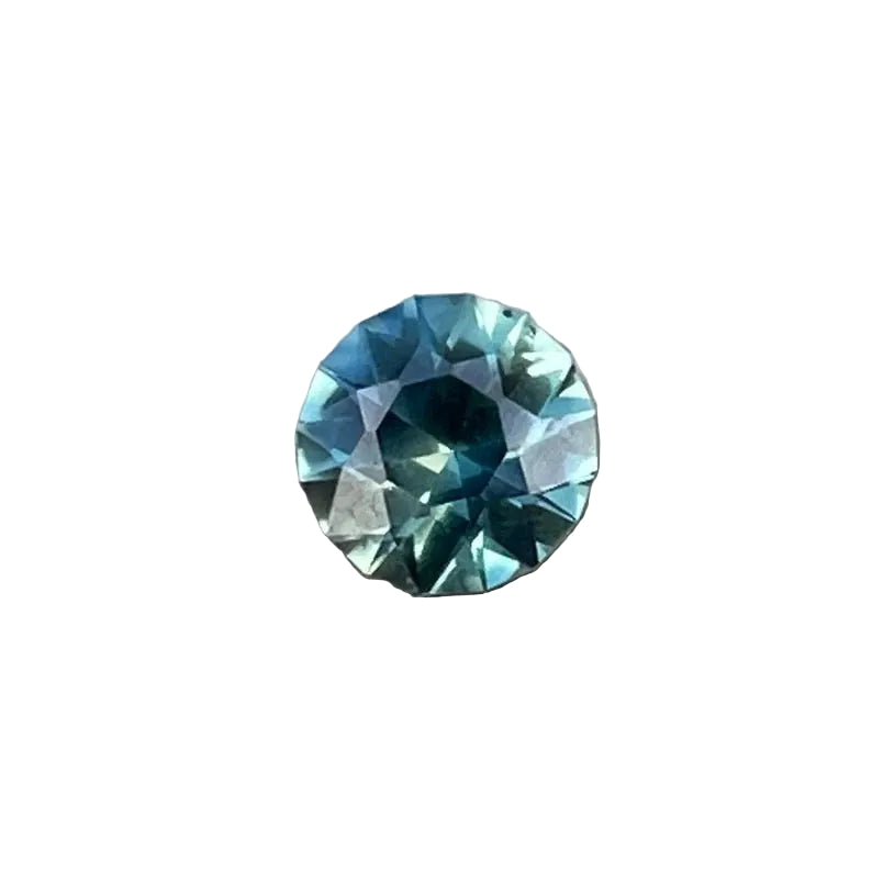 0.60 ct natural parti sapphire, Australian origin, round 5.00 mm × 3.31 mm, VVS clarity, unheated