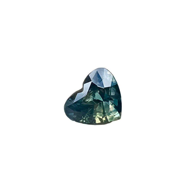 1.07 Carat Heart Cut Natural Parti Sapphire | Blue-Green Untreated Gemstone from Madagascar | Sapphire Pal