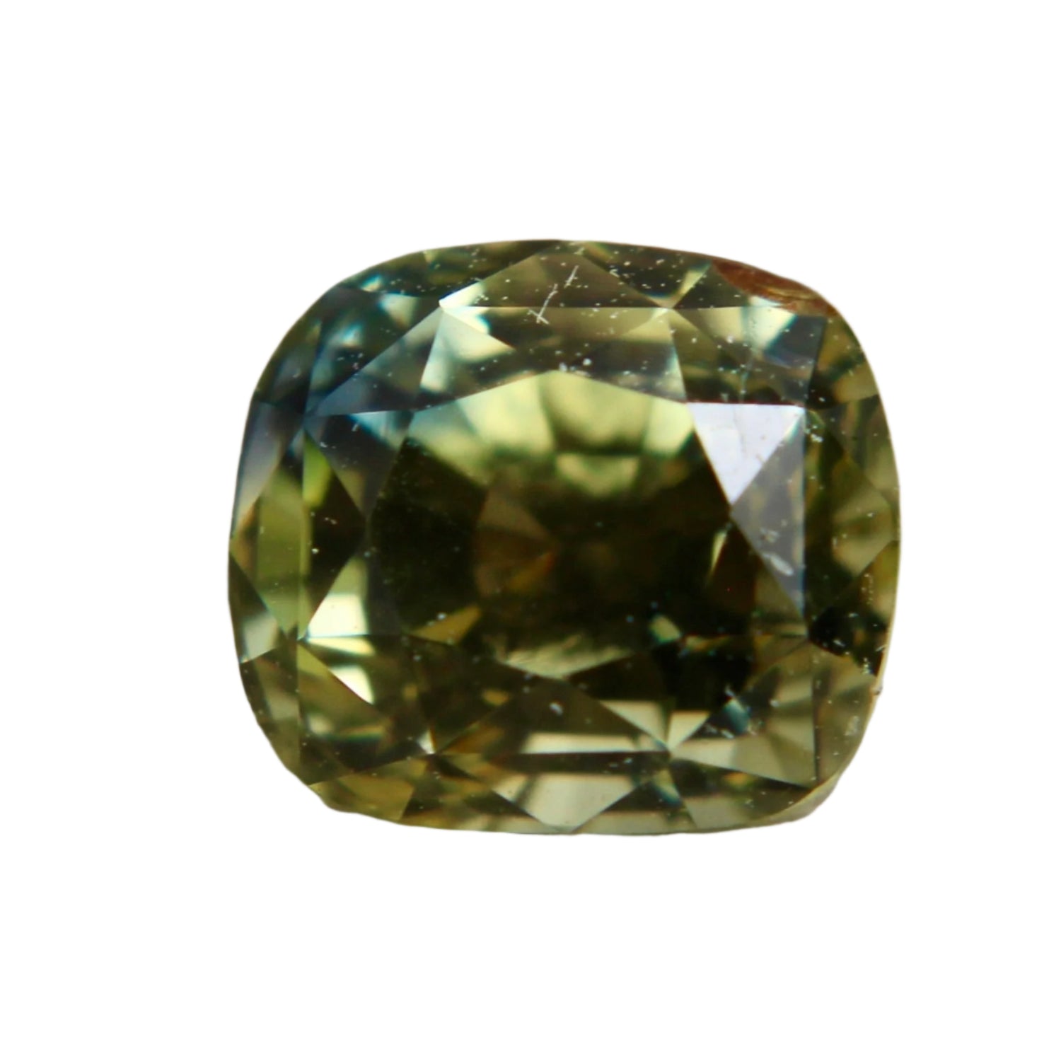 Natural Parti Sapphire – cushion cut, 1.20 carat, vivid green and yellow, unheated, ethically sourced from Ceylon. Ideal for custom jewellery and engagement rings.