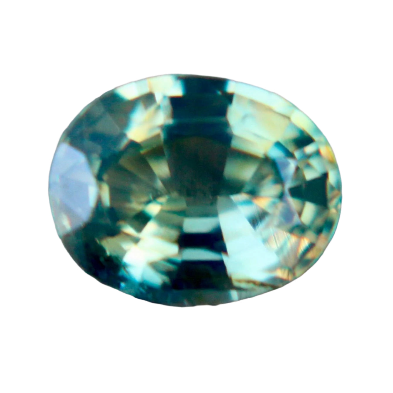 0.56ct oval cut natural parti sapphire from Madagascar – bright green and yellow unheated gemstone with eye clean clarity, sold by Sapphire Pal Australia.

