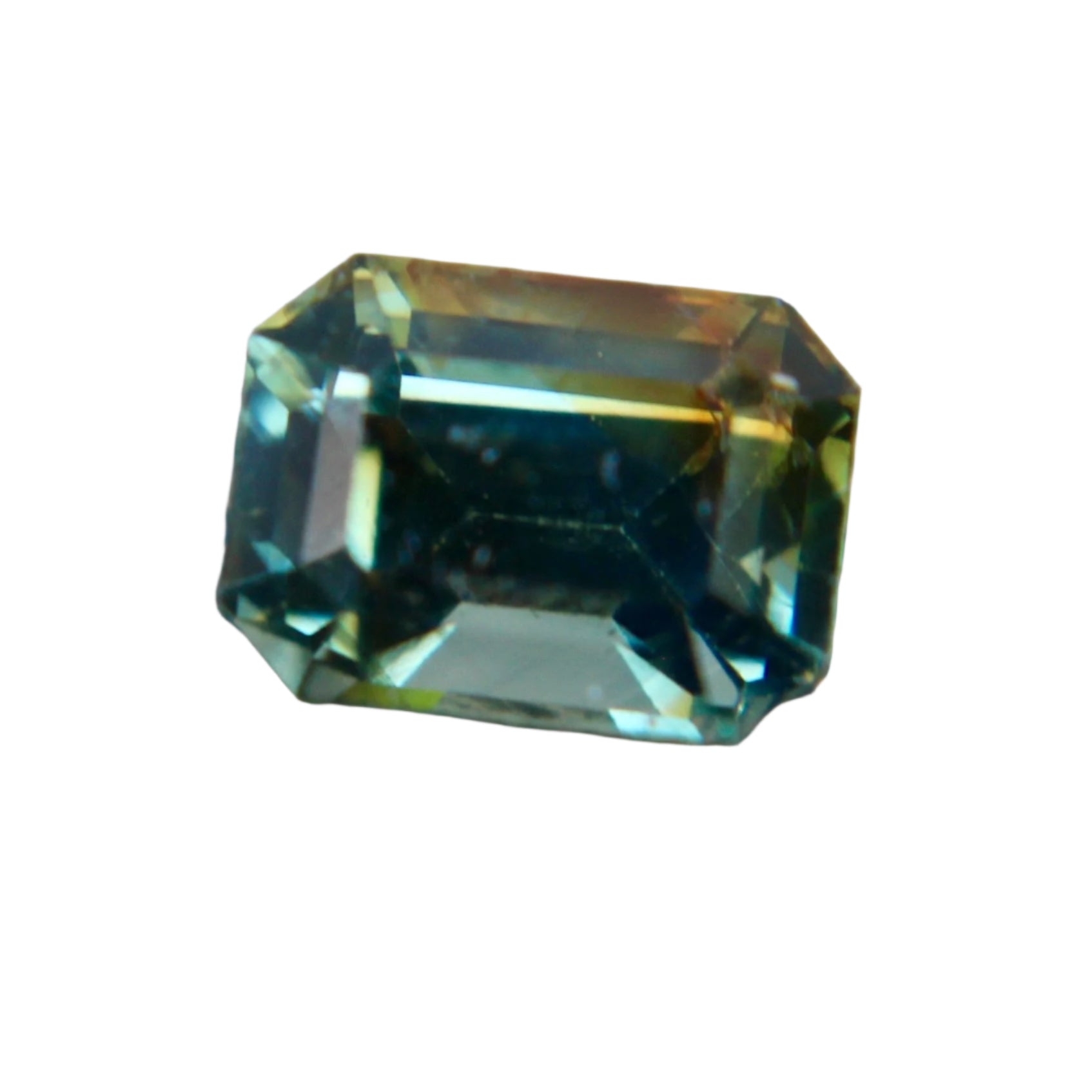 0.90ct Natural Parti Sapphire | Emerald Cut | Blue Green Sapphire | Ethical Madagascar Gemstone - Sapphire Pal

