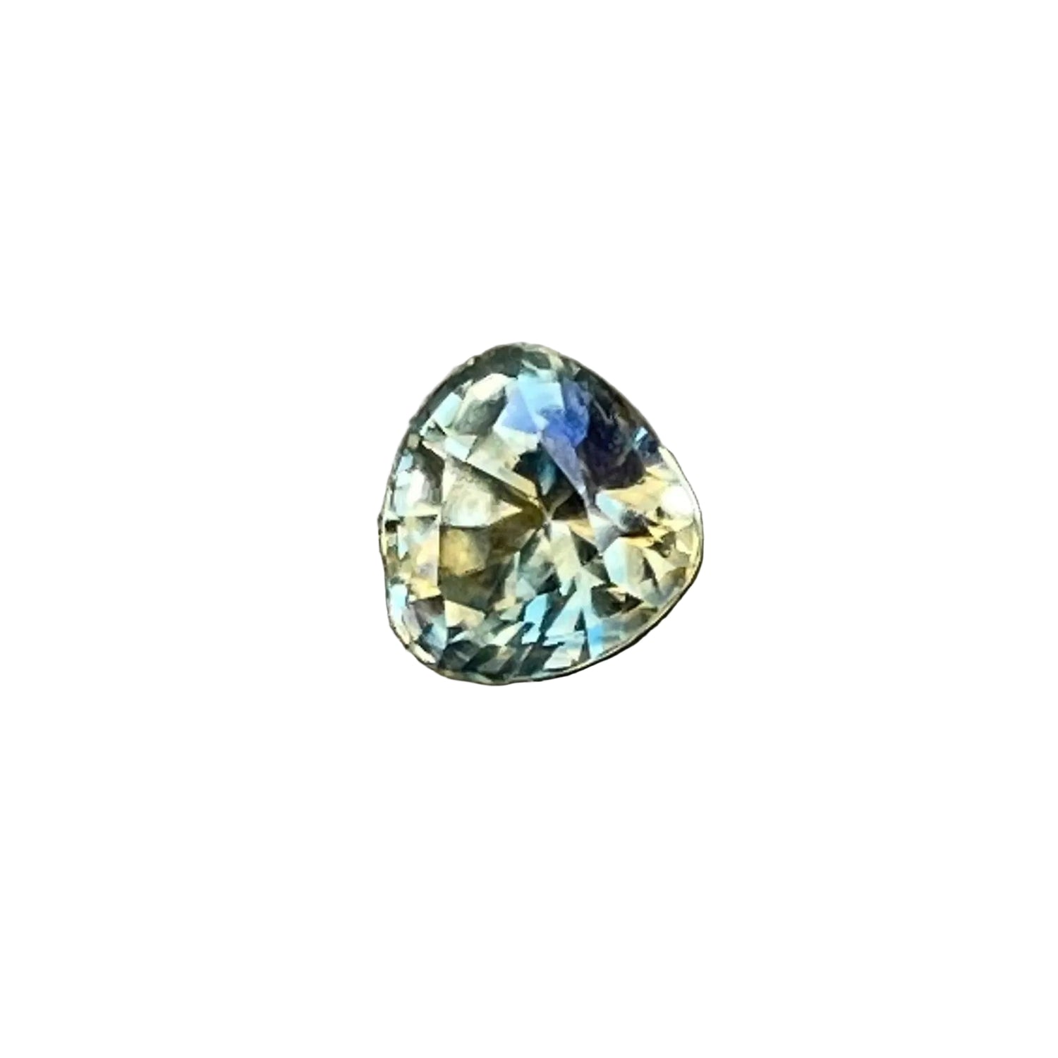 0.97ct Natural Parti Sapphire, green-yellow, Madagascar origin, Trillion cut, Eye-Clean — Sapphire Pal