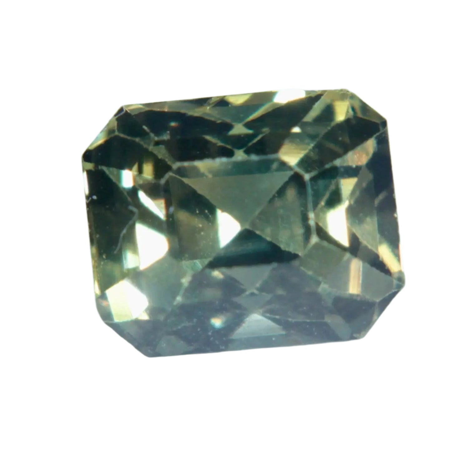 1.21 Carat Emerald Cut Natural Parti Sapphire – Green Yellow Unheated Ceylon Sapphire | Sapphire Pal